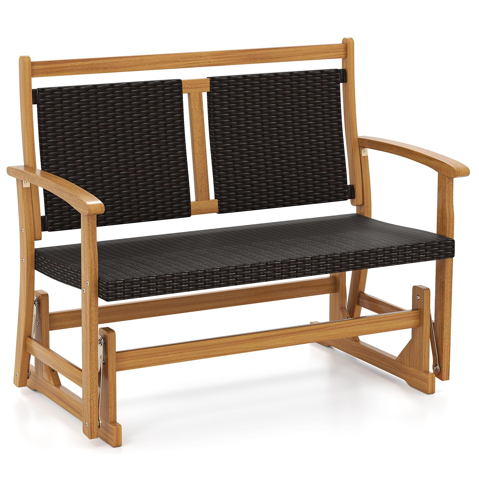 Tangkula Patio Rattan Glider Chair(double seat)